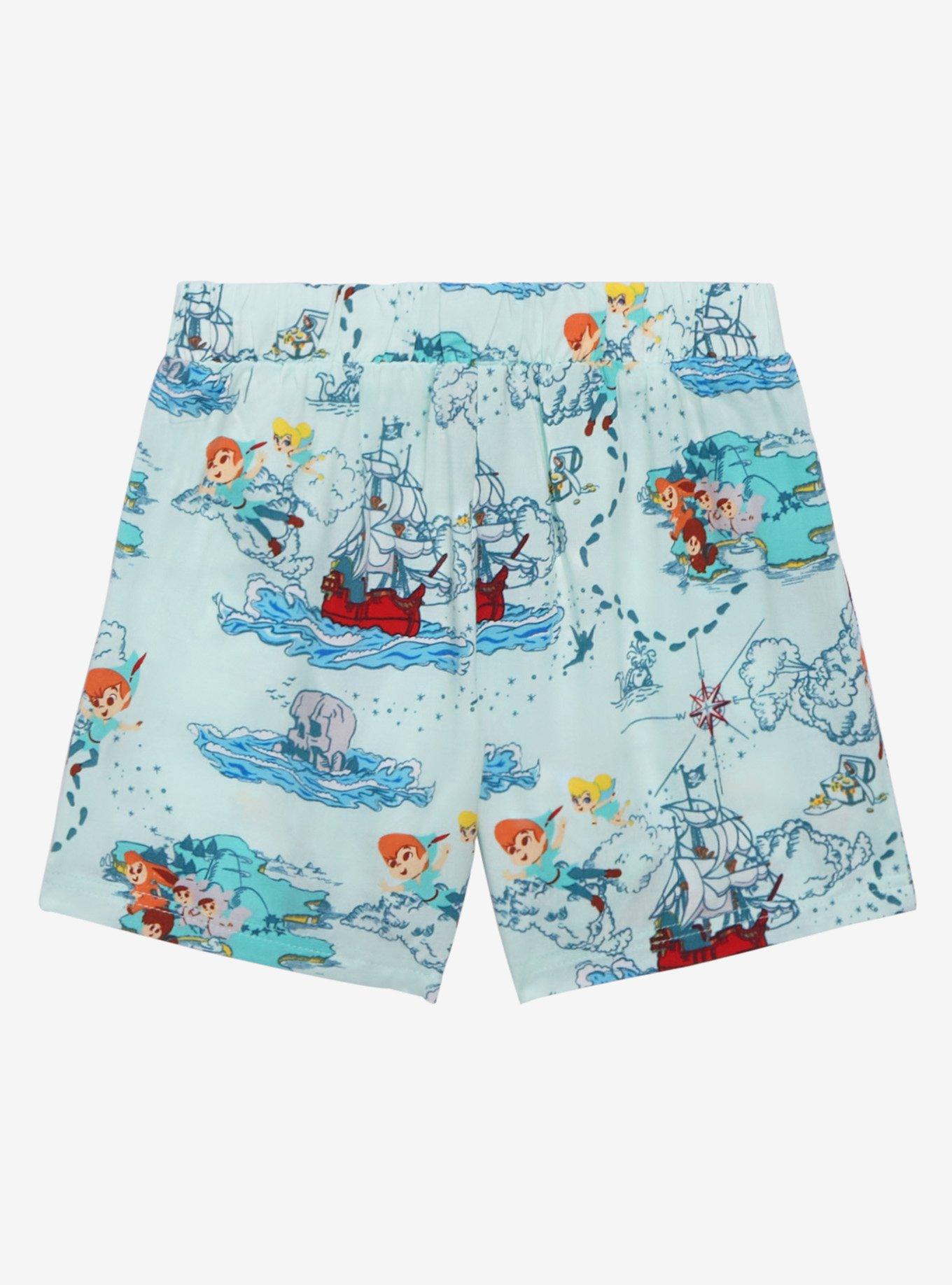 Disney Peter Pan Neverland Map Allover Print Shorts - BoxLunch Exclusive, MINT GREEN, alternate