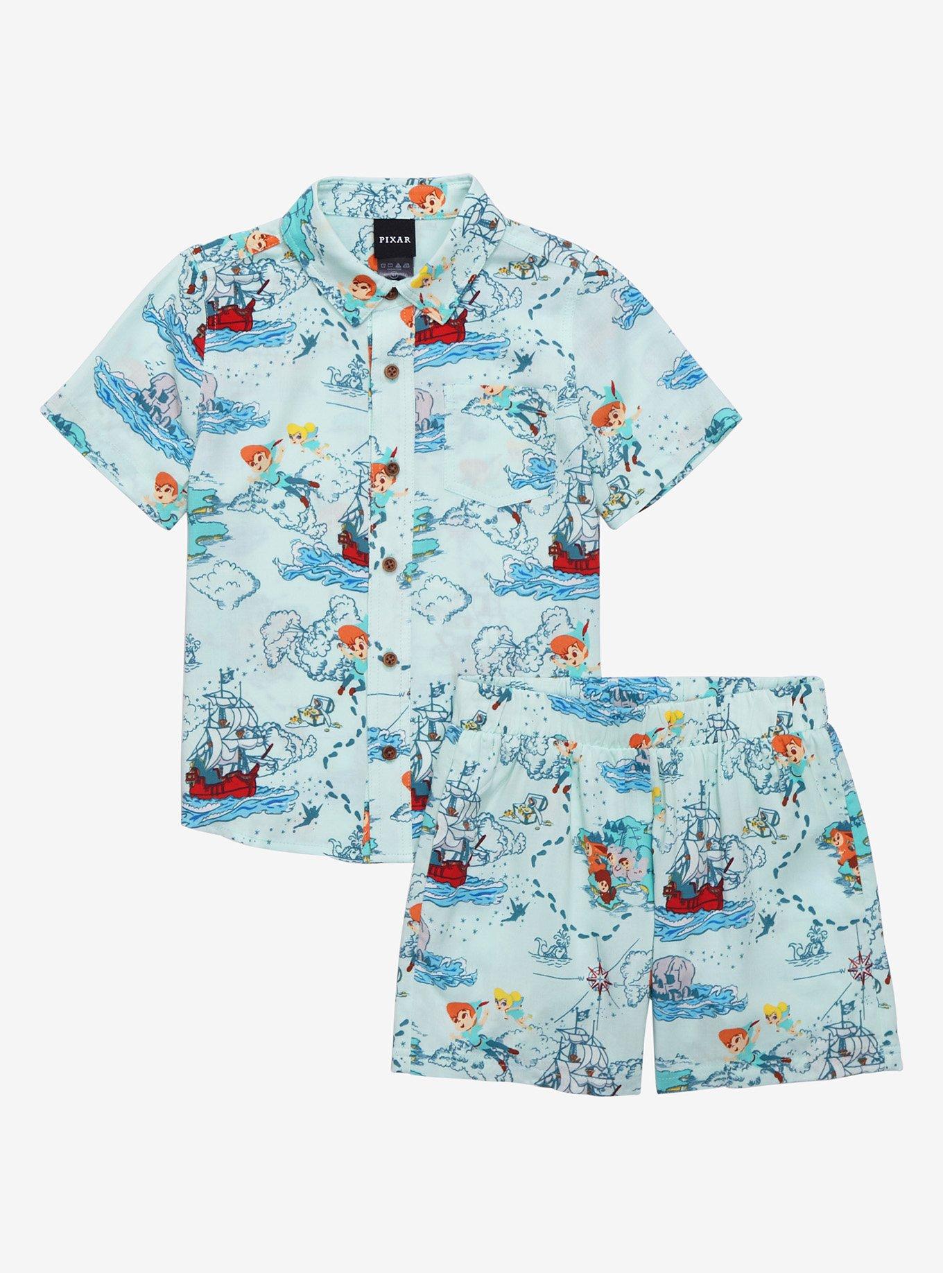 Disney Peter Pan Neverland Map Allover Print Shorts - BoxLunch Exclusive, MINT GREEN, alternate