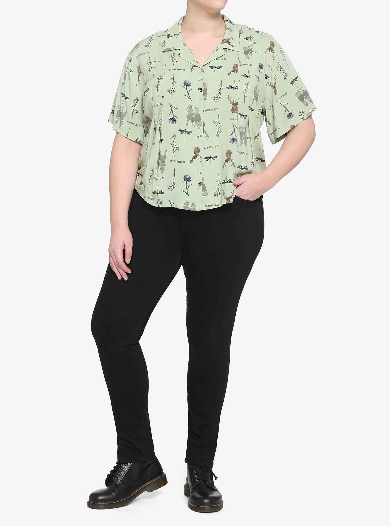 Outlander Floral Woven Button-Up Plus Size, MULTI, alternate