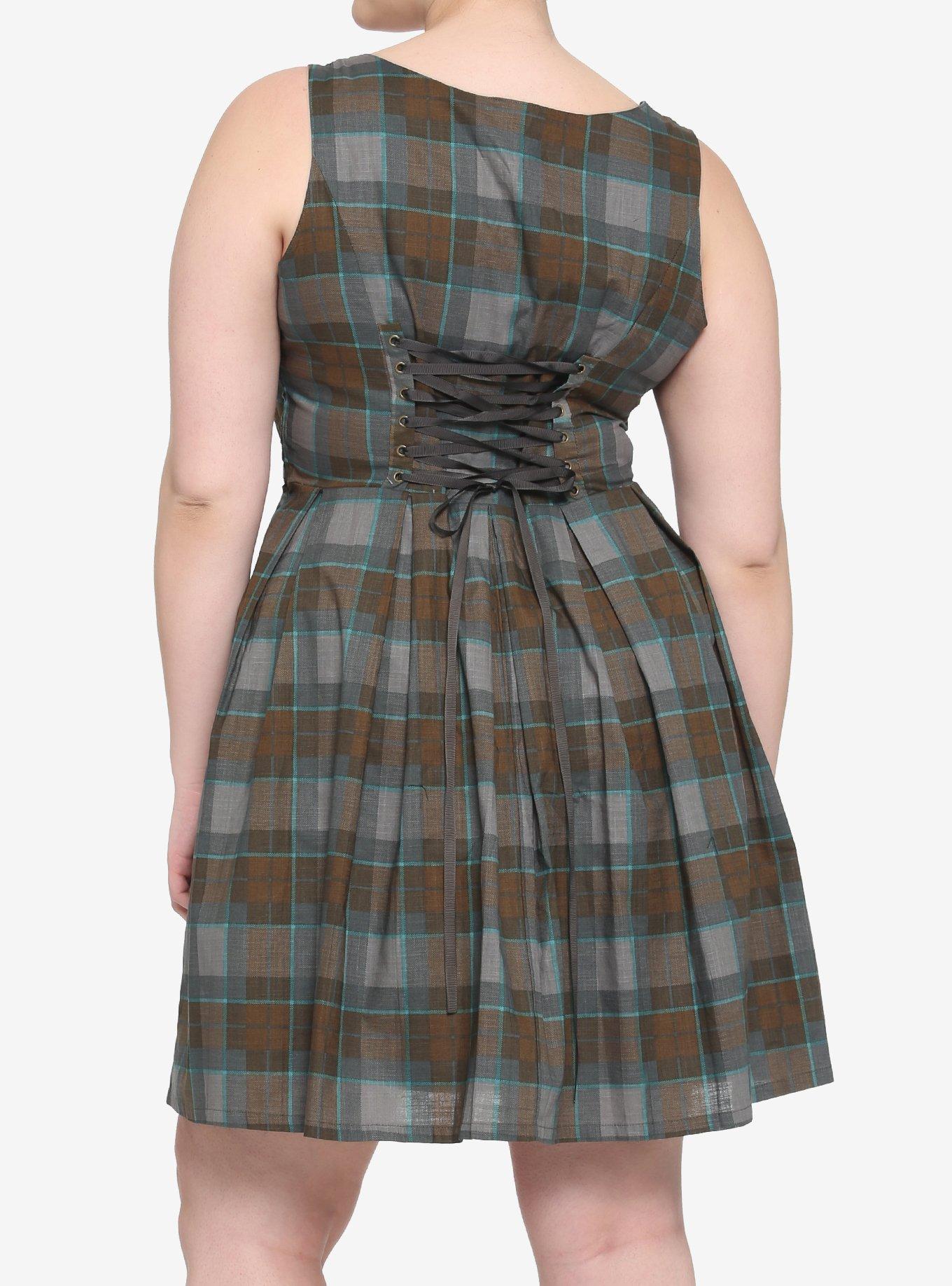 Her Universe Outlander Tartan Plaid Swing Dress Plus Size