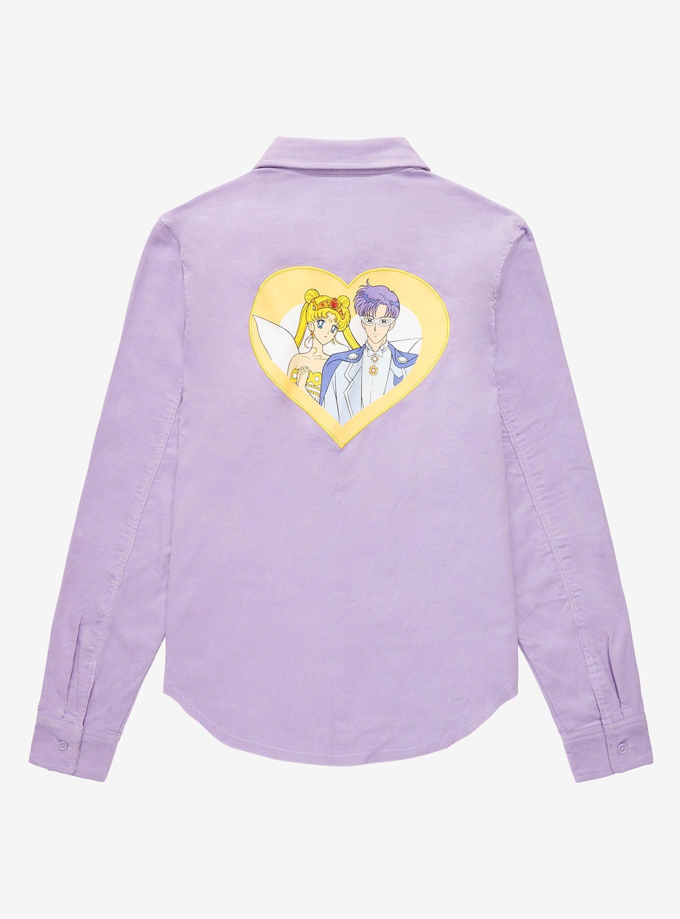 Pretty Guardian Sailor Moon Neo Queen Serenity & King Endymion Women’s Corduroy Overshirt - BoxLunch Exclusive, LILAC, alternate