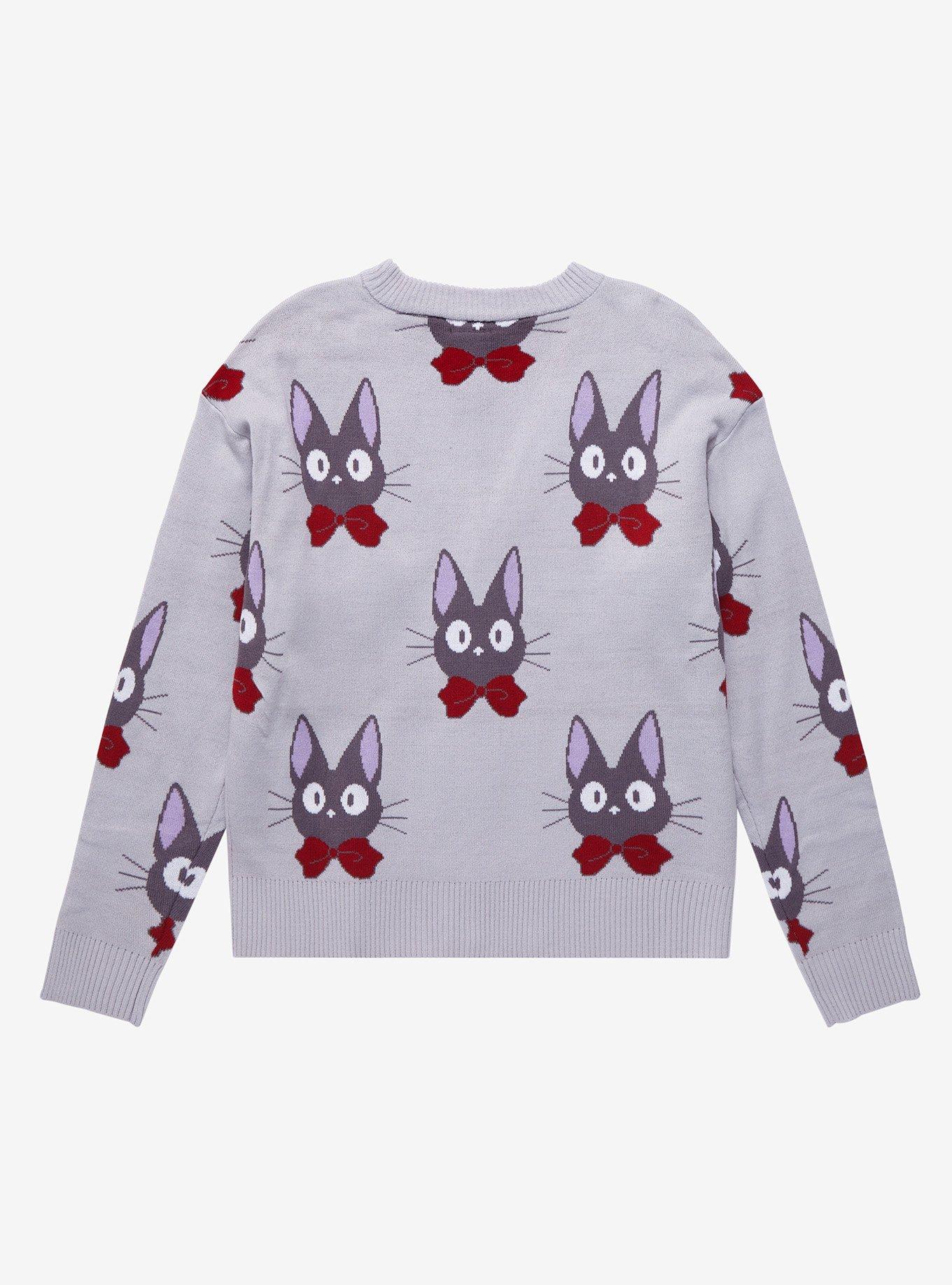 Our Universe Studio Ghibli Kiki's Delivery Service Jiji with Bowtie Cardigan - BoxLunch Exclusive, LIGHT GREY, alternate