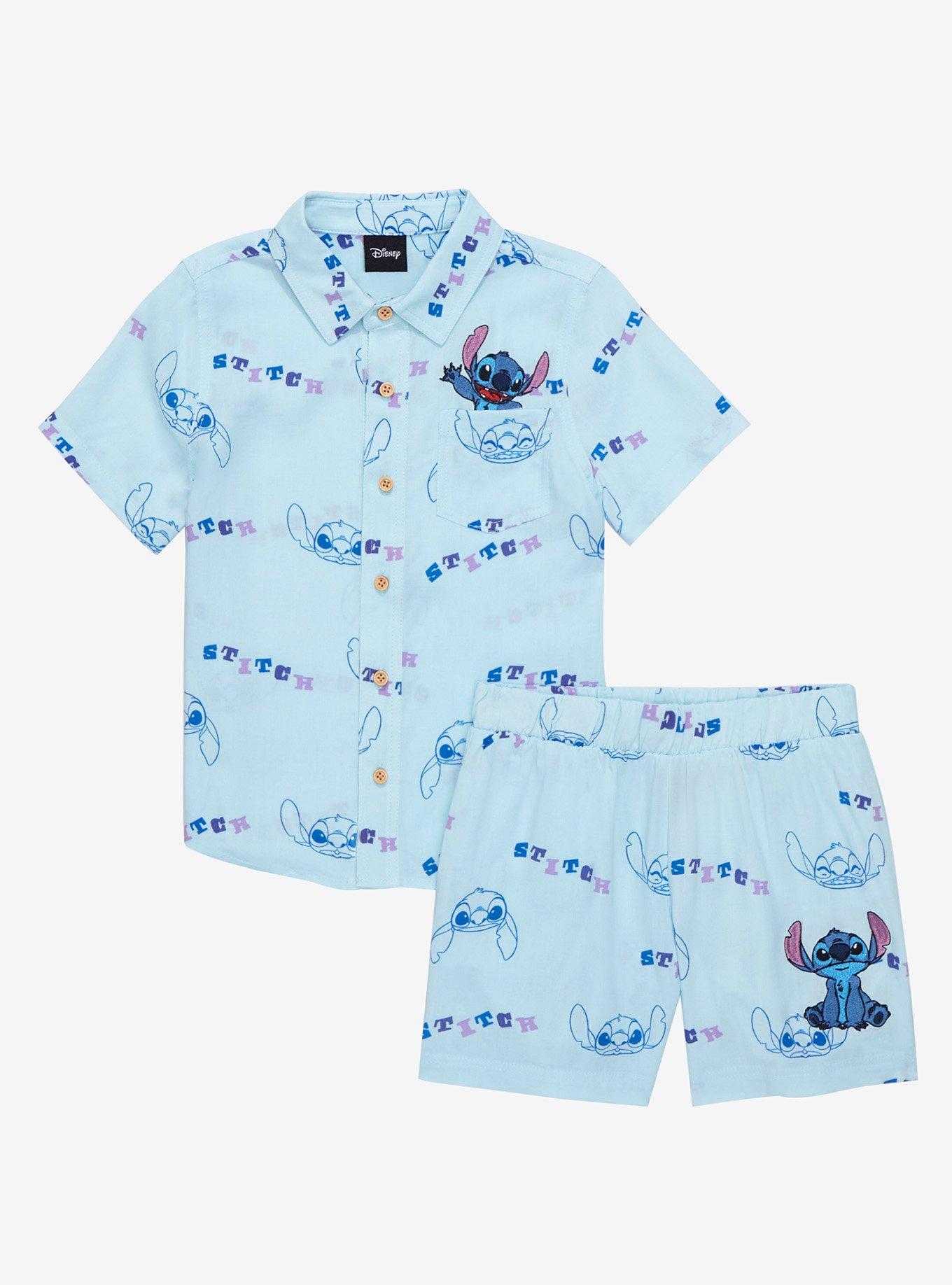 Disney Lilo & Stitch Expressions Toddler Woven Button-Up - BoxLunch Exclusive, BABY BLUE, alternate