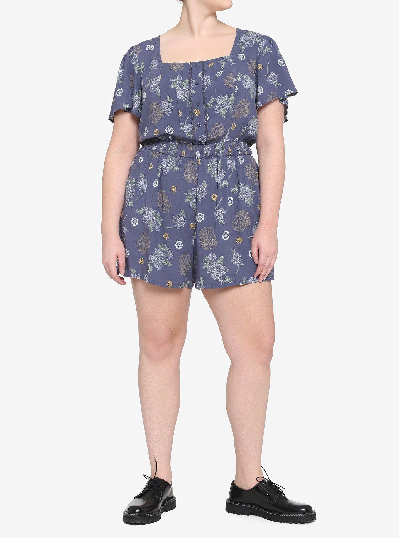 Outlander Floral Romper Plus Size, MULTI, alternate