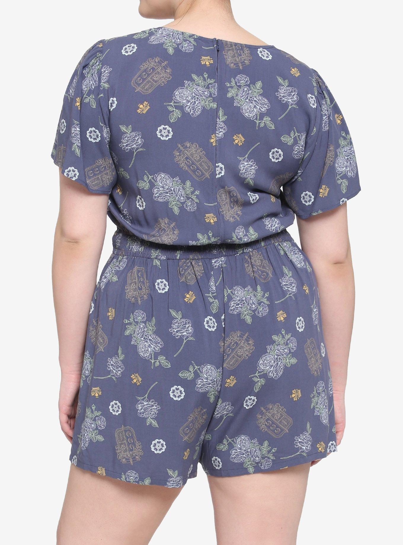 Outlander Floral Romper Plus Size, MULTI, alternate