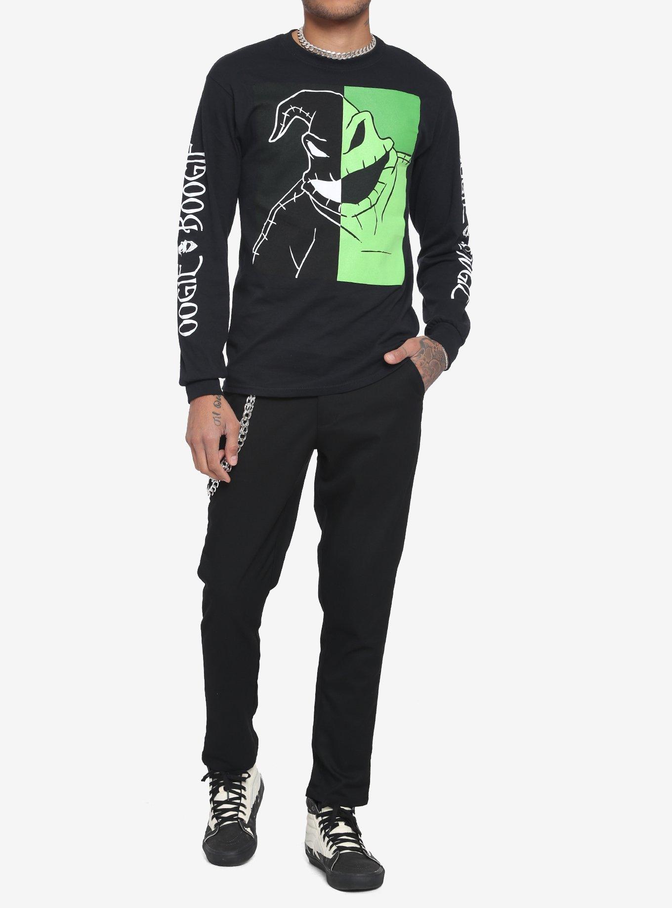 The Nightmare Before Christmas Oogie Boogie Split Long-Sleeve T-Shirt, BLACK, alternate