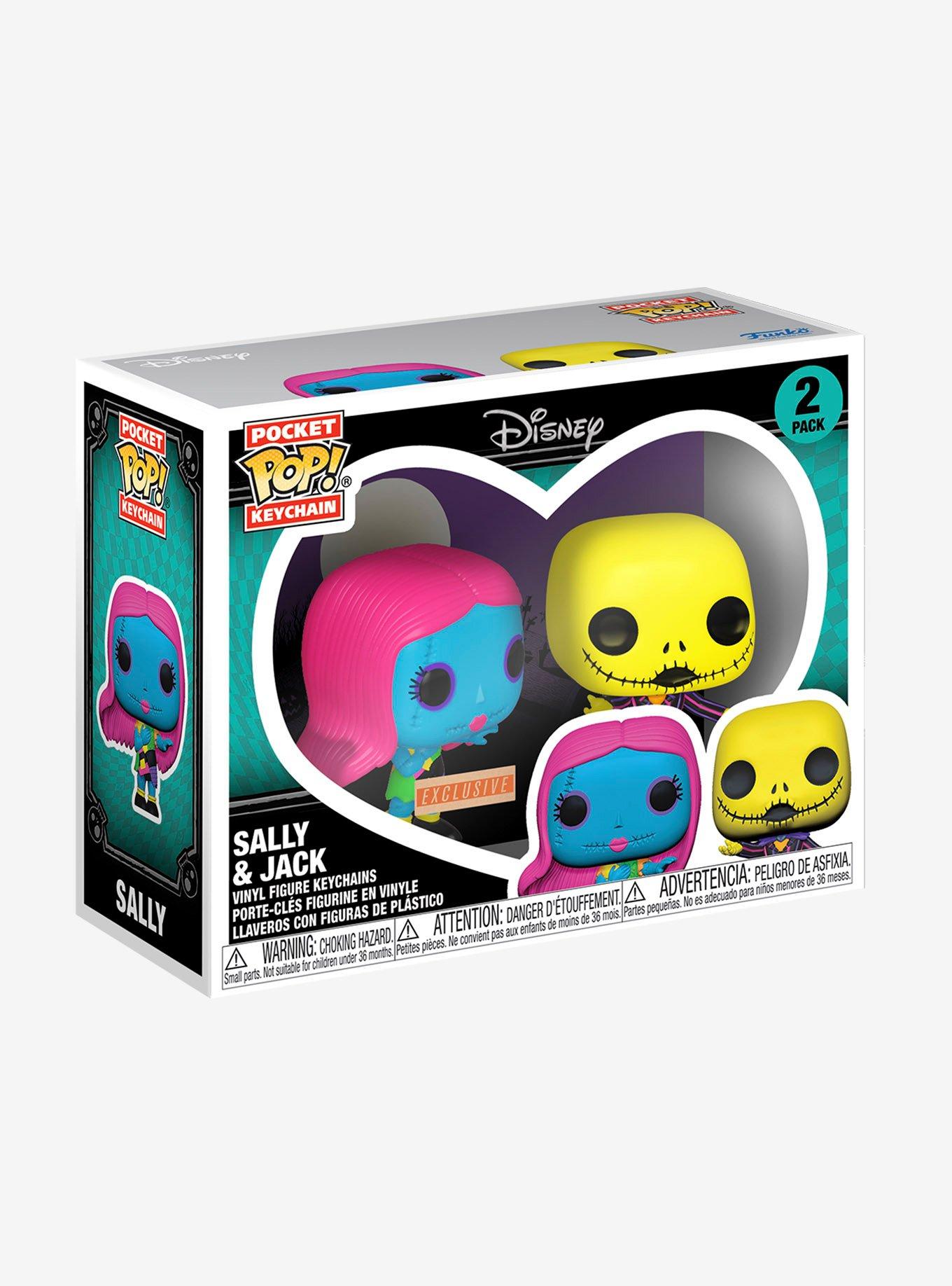 Funko Pocket Pop! Disney The Nightmare Before Christmas Sally & Jack Neon Vinyl Keychain Set - BoxLunch Exclusive, , alternate