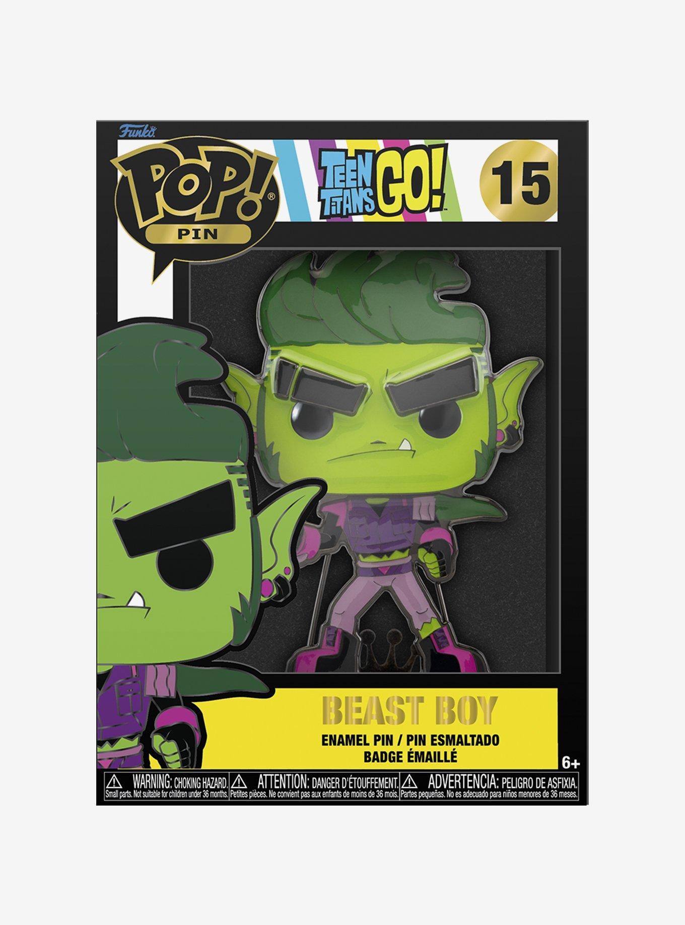 Funko Pop! DC Comics Teen Titans Go! Beast Boy (The Night Begins to Shine) Large Enamel Pin, , alternate