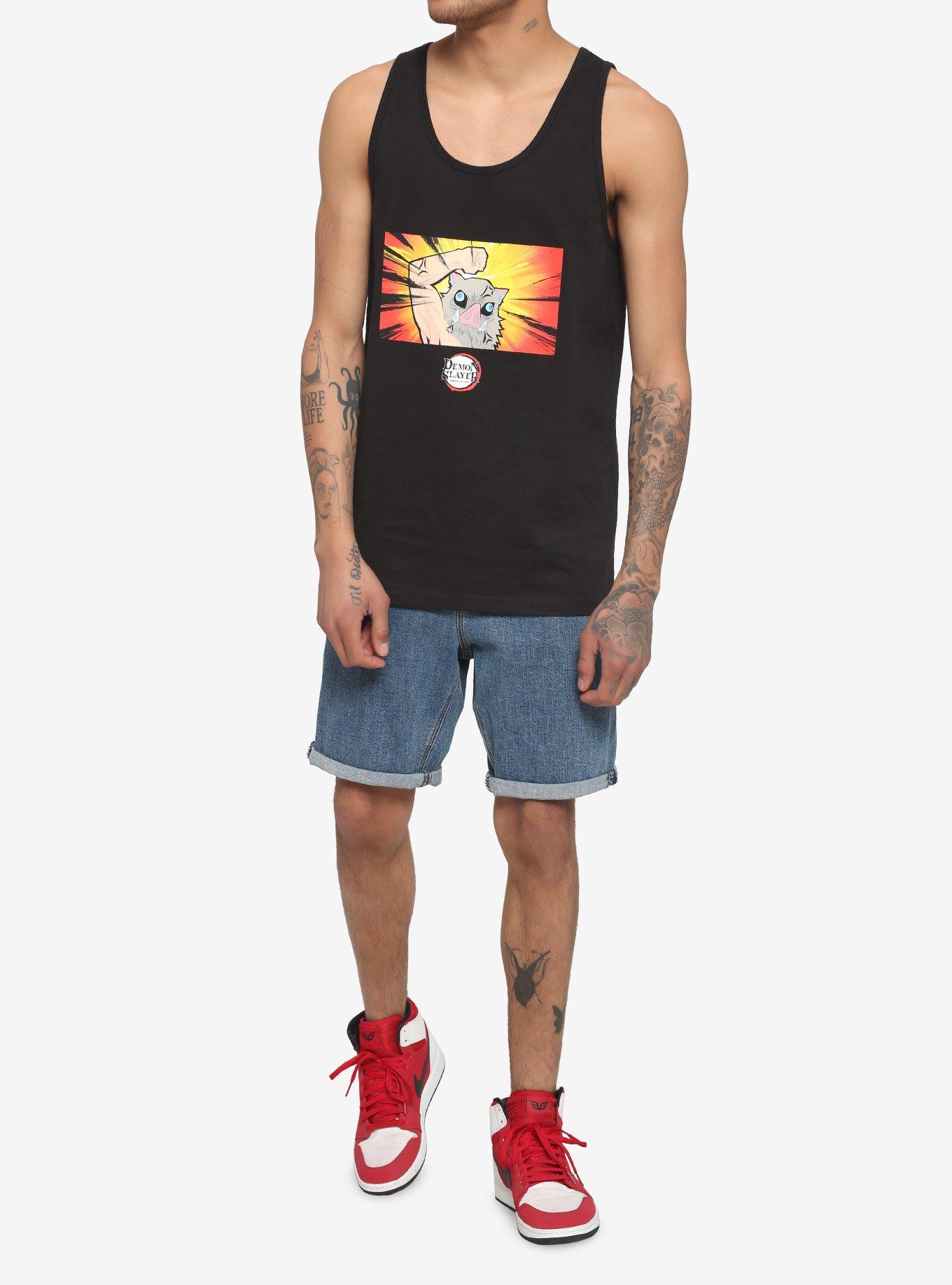 Demon Slayer: Kimetsu No Yaiba Angry Inosuke Tank Top, BLACK, alternate