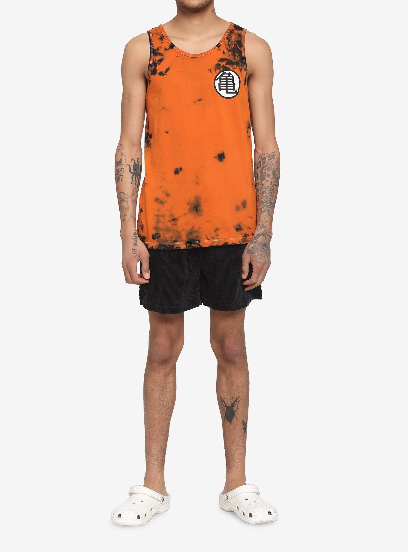 Dragon Ball Z Goku Orange Wash Tank Top, BLACK, alternate