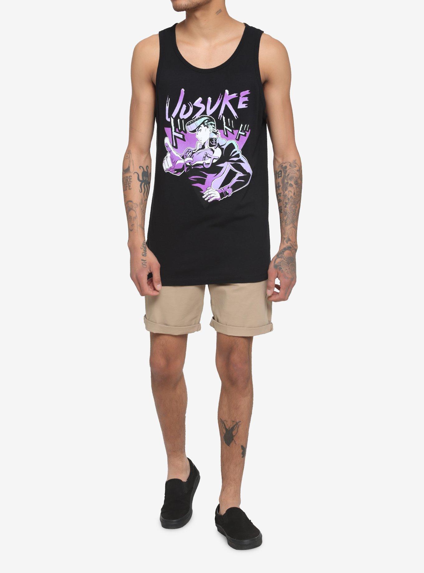 JoJo's Bizarre Adventure Josuke Purple Tank Top, BLACK, alternate