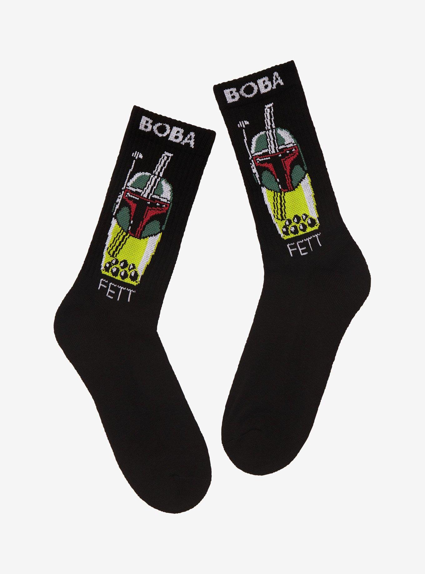 Star Wars Boba Fett Drink Crew Socks, , alternate