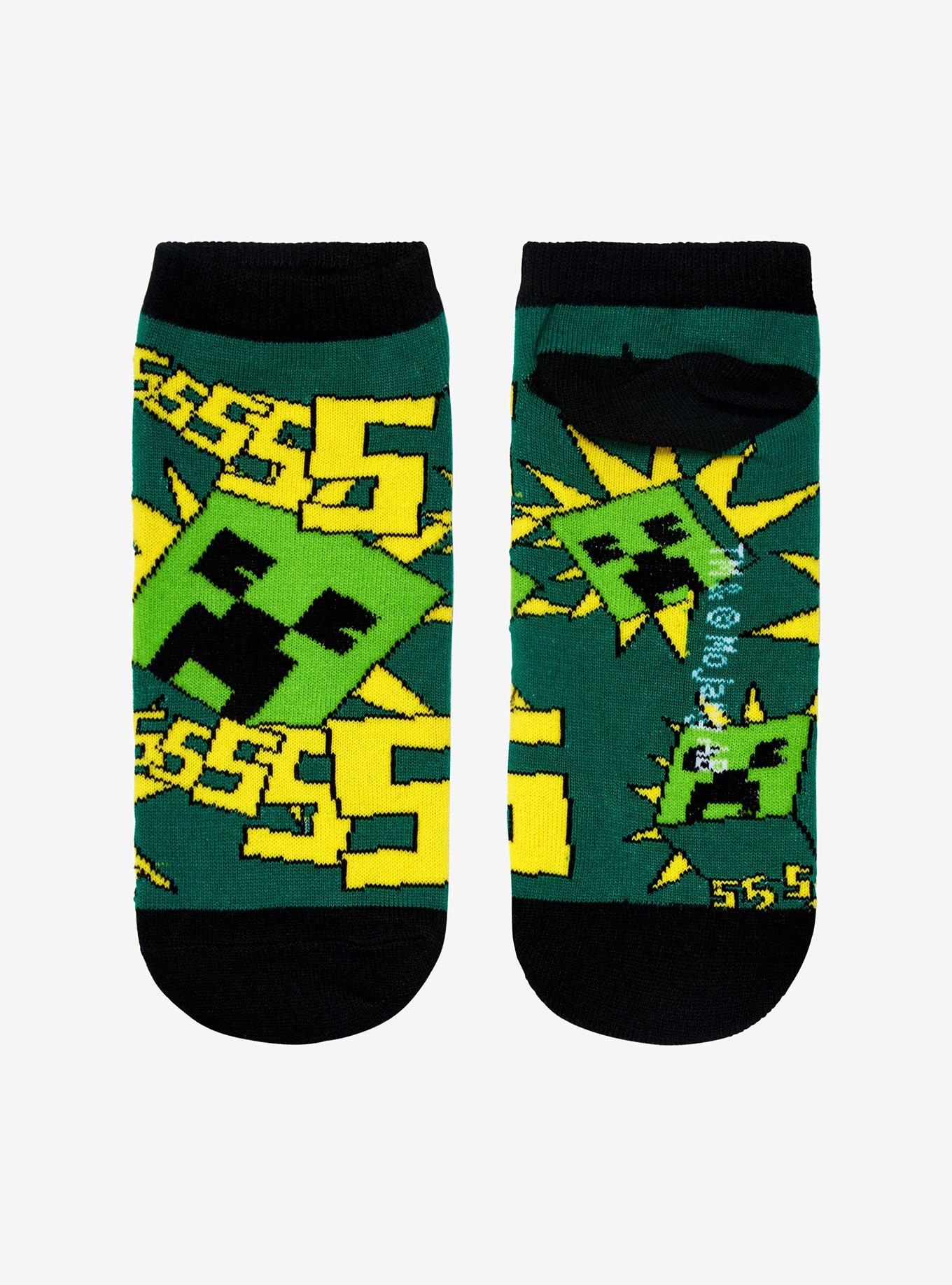 Minecraft Creeper No-Show Socks, , alternate