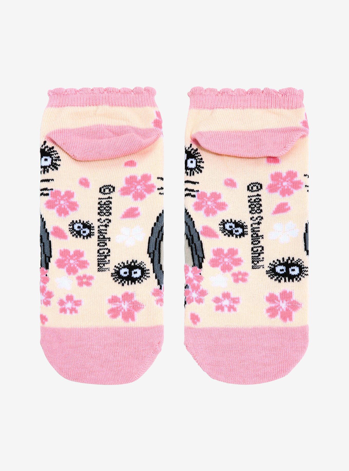 Studio Ghibli My Neighbor Totoro Sakura Lettuce Trim No-Show Socks, , alternate