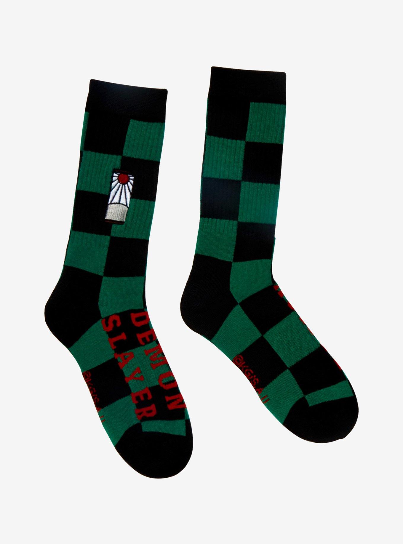 Demon Slayer: Kimetsu No Yaiba Tanjiro Hanafuda Crew Socks, , alternate