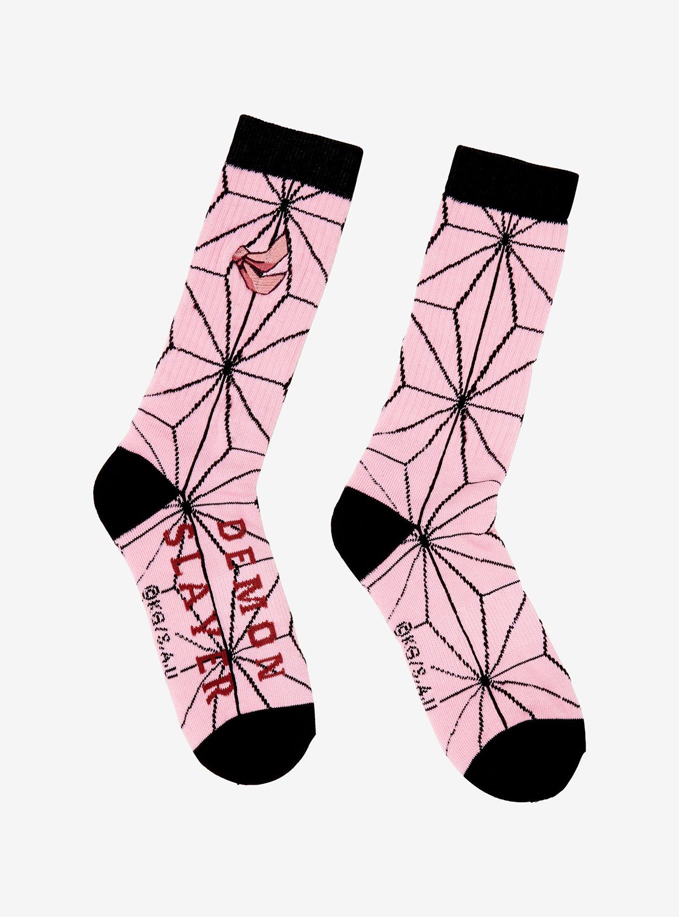 Demon Slayer: Kimetsu No Yaiba Nezuko Embroidery Crew Socks, , hi-res