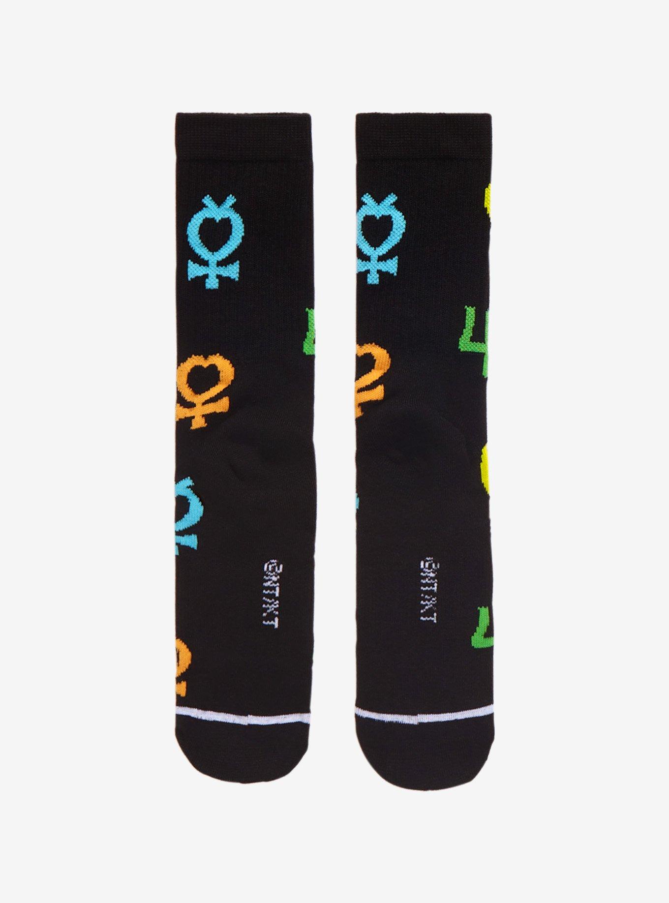 Sailor Moon Crystal Sailor Guardian Symbols Crew Socks, , alternate