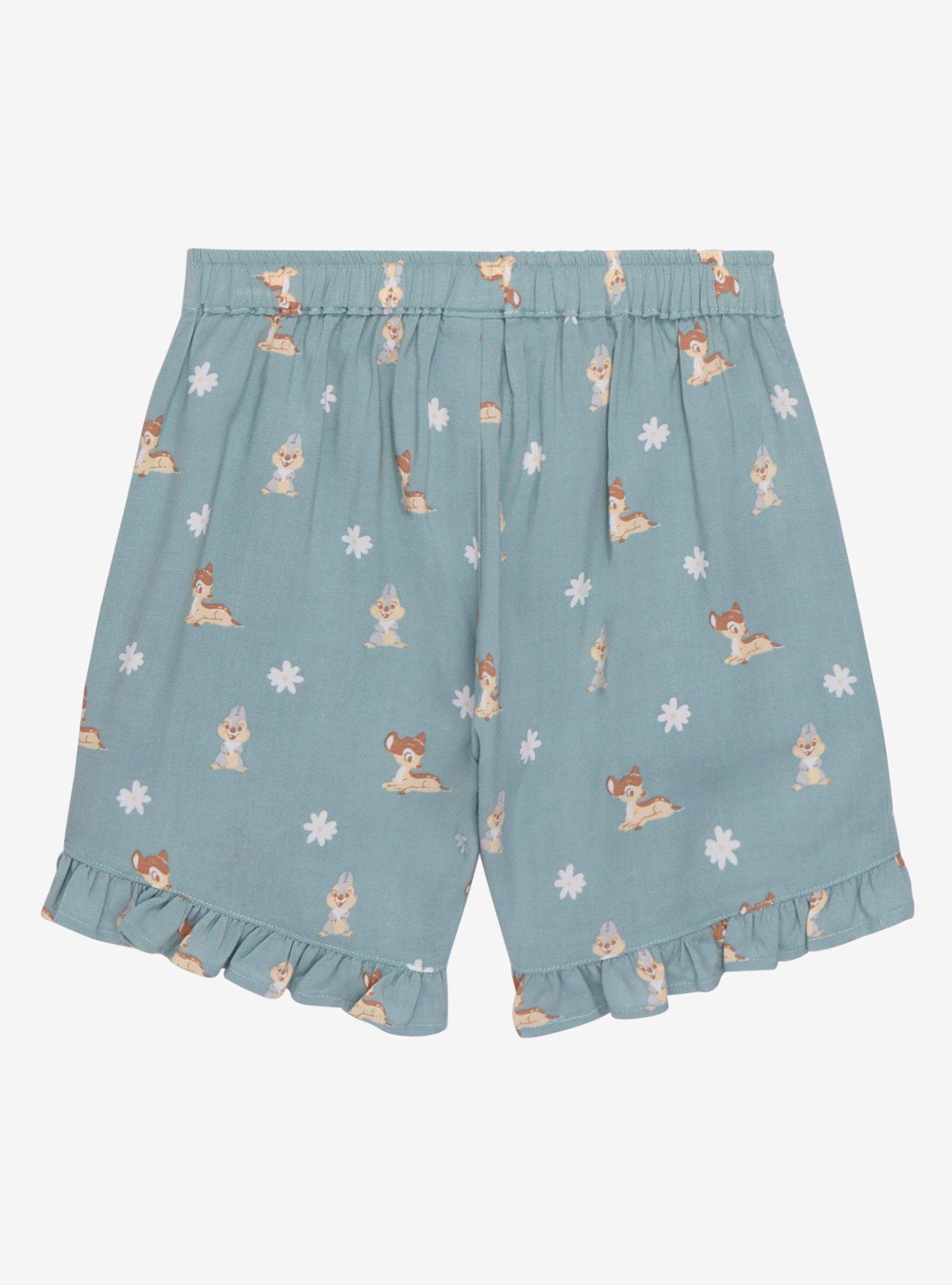 Disney Bambi & Thumper Floral Toddler Ruffle Shorts - BoxLunch Exclusive, SAGE GREEN, alternate
