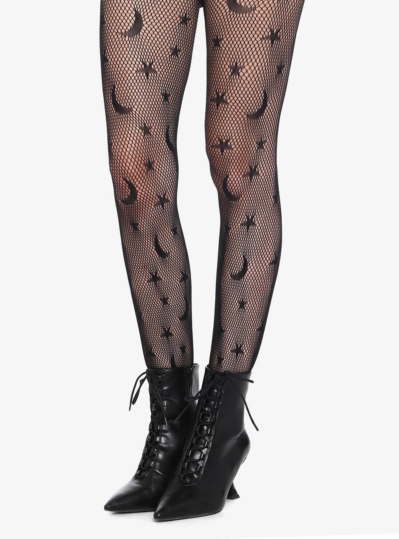 Moon and Star Fishnet Tights