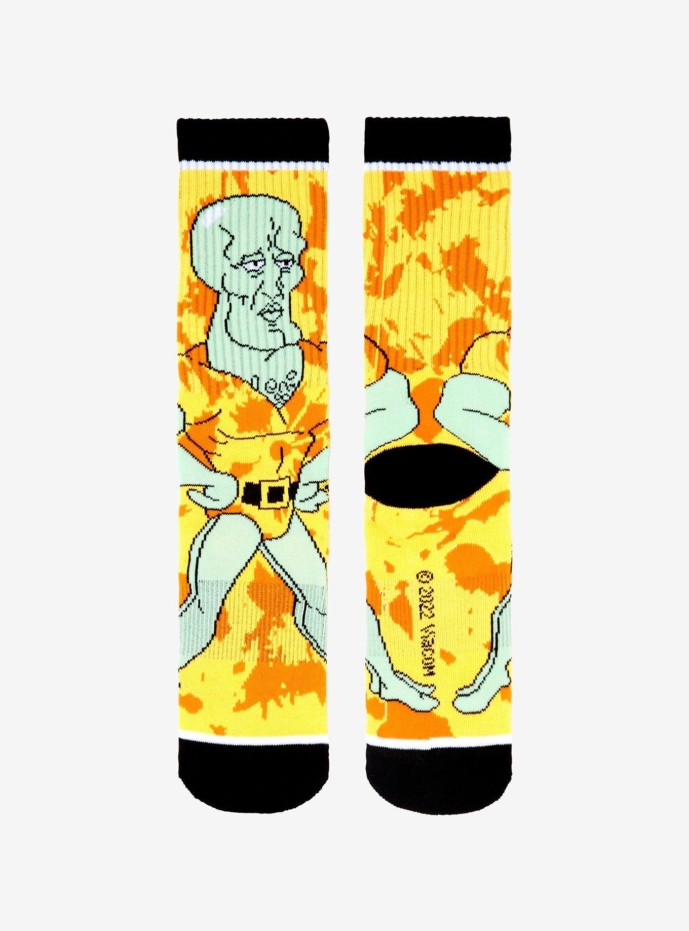 SpongeBob SquarePants Handsome Squidward Tie-Dye Crew Socks, , alternate