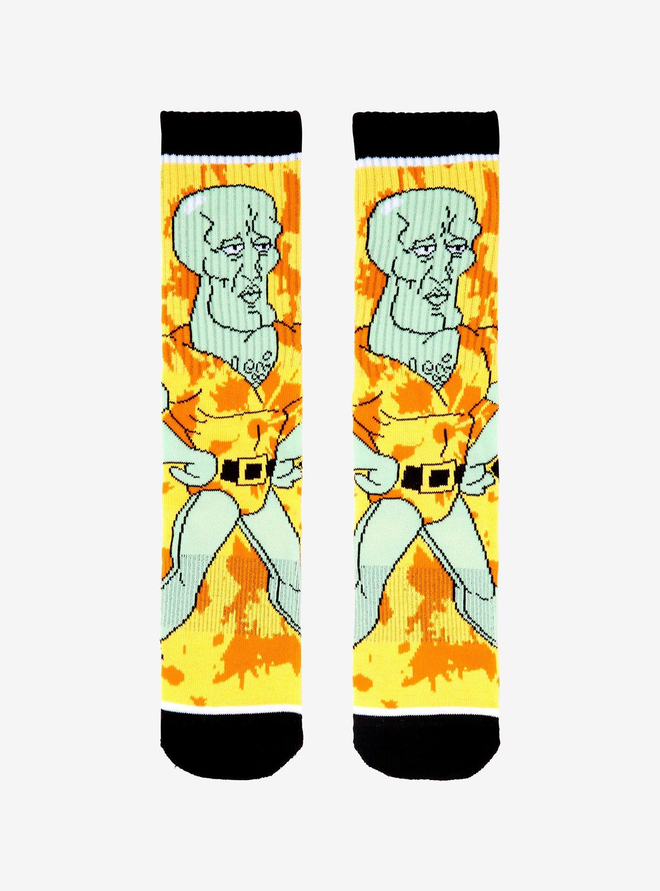 SpongeBob SquarePants Handsome Squidward Tie-Dye Crew Socks, , alternate