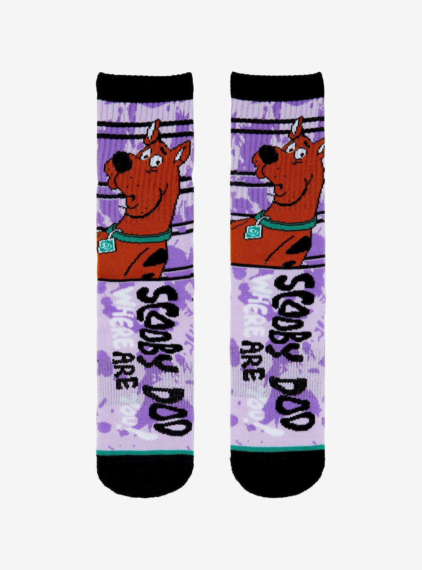 Scooby-Doo! Scooby Purple Tie-Dye Crew Socks, , alternate