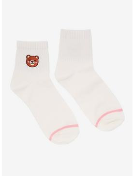 Teddy Bear Embroidered Ankle Socks, , hi-res