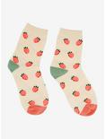 Strawberry Green Heel Crew Socks, , alternate
