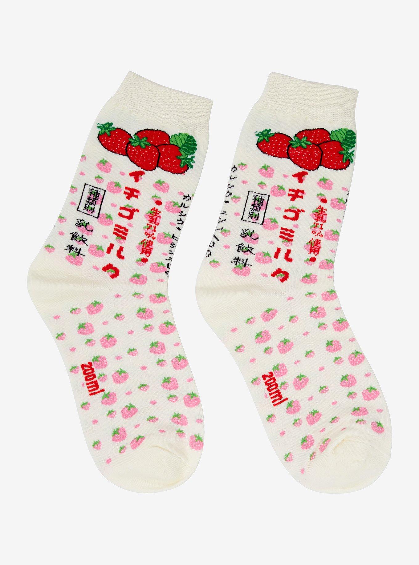 Strawberry Cluster Crew Socks, , alternate