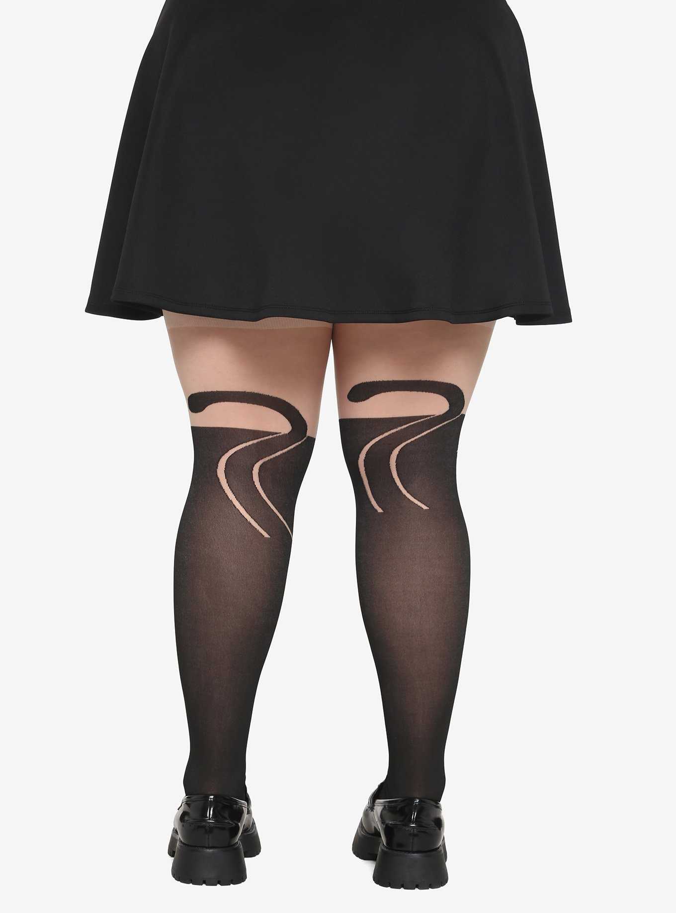 Faux thigh high tights plus outlet size