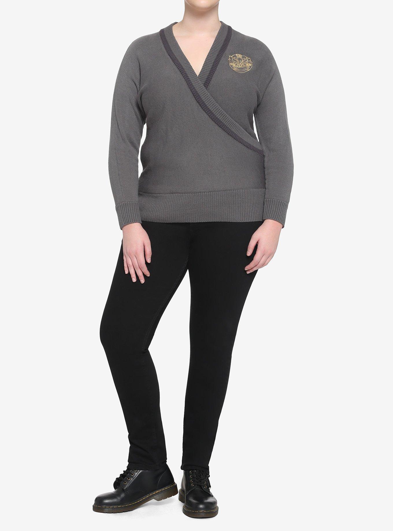 Outlander Crowned Thistle Crossover Girls Knit Sweater Plus Size, MULTI, alternate