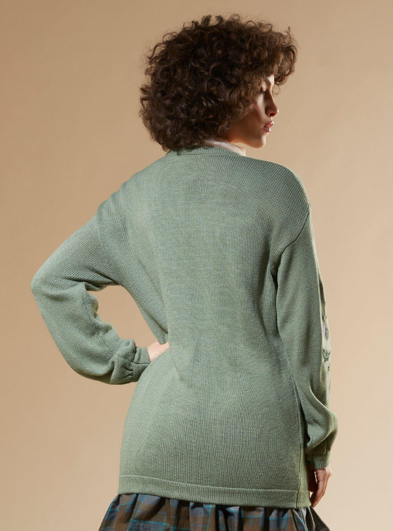 Outlander Thistle Sleeve Girls Cardigan, MULTI, alternate