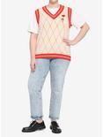 Her Universe Disney Winnie The Pooh Argyle Girls Sweater Vest Plus Size, RED, alternate