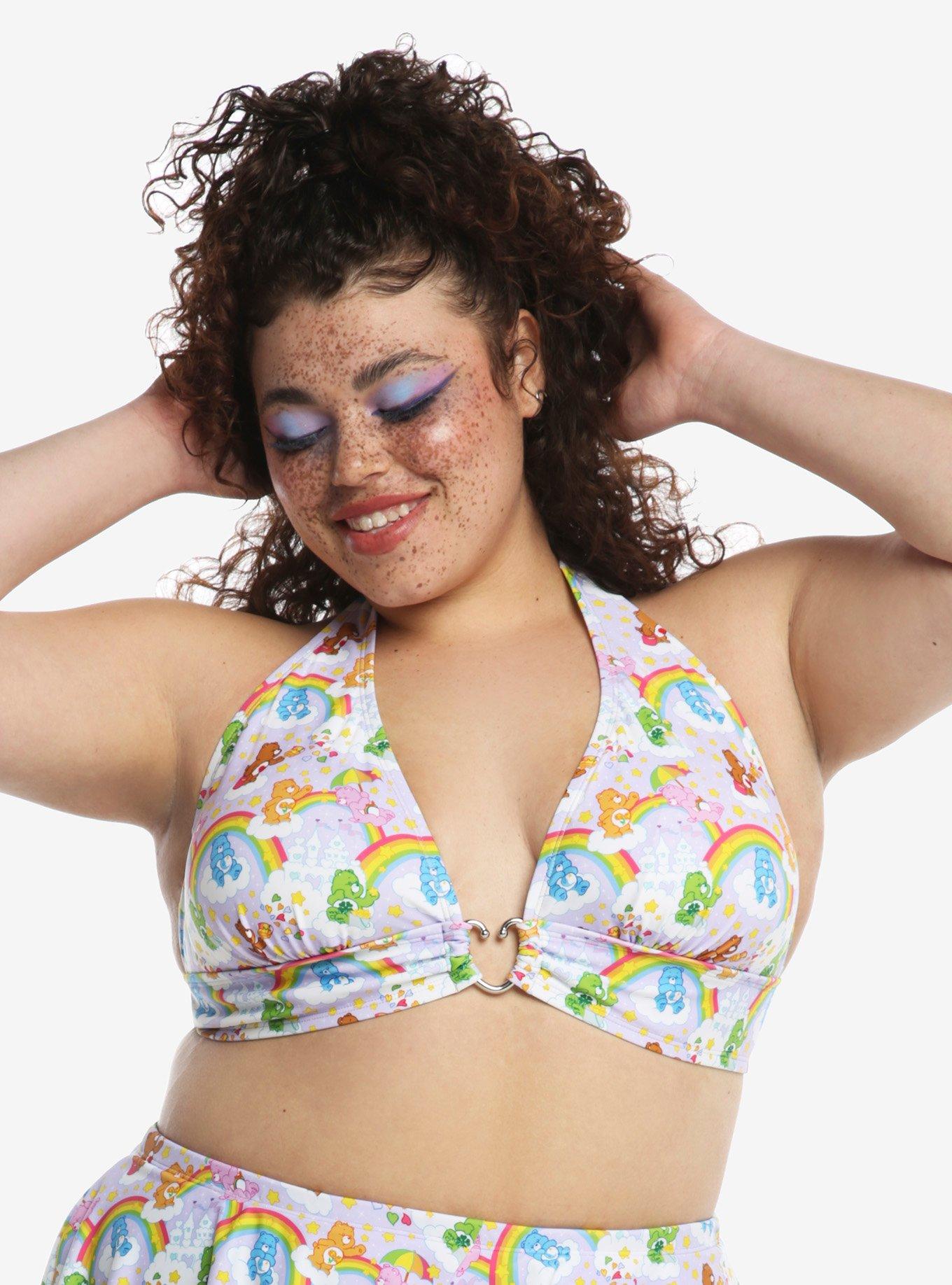 Care Bears Character Halter Triangle Swim Top Plus Size, MULTI, alternate