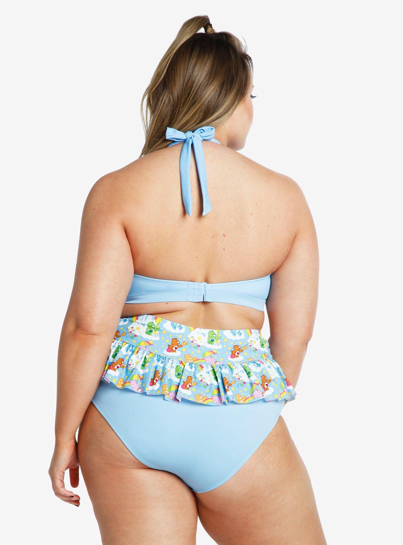 Care Bears Grumpy Bear Halter Bandeau Swim Top Plus Size, MULTI, alternate