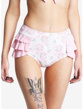 My Melody & My Sweet Piano Strawberry Ruffle High-Waisted Swim Bottoms, , hi-res