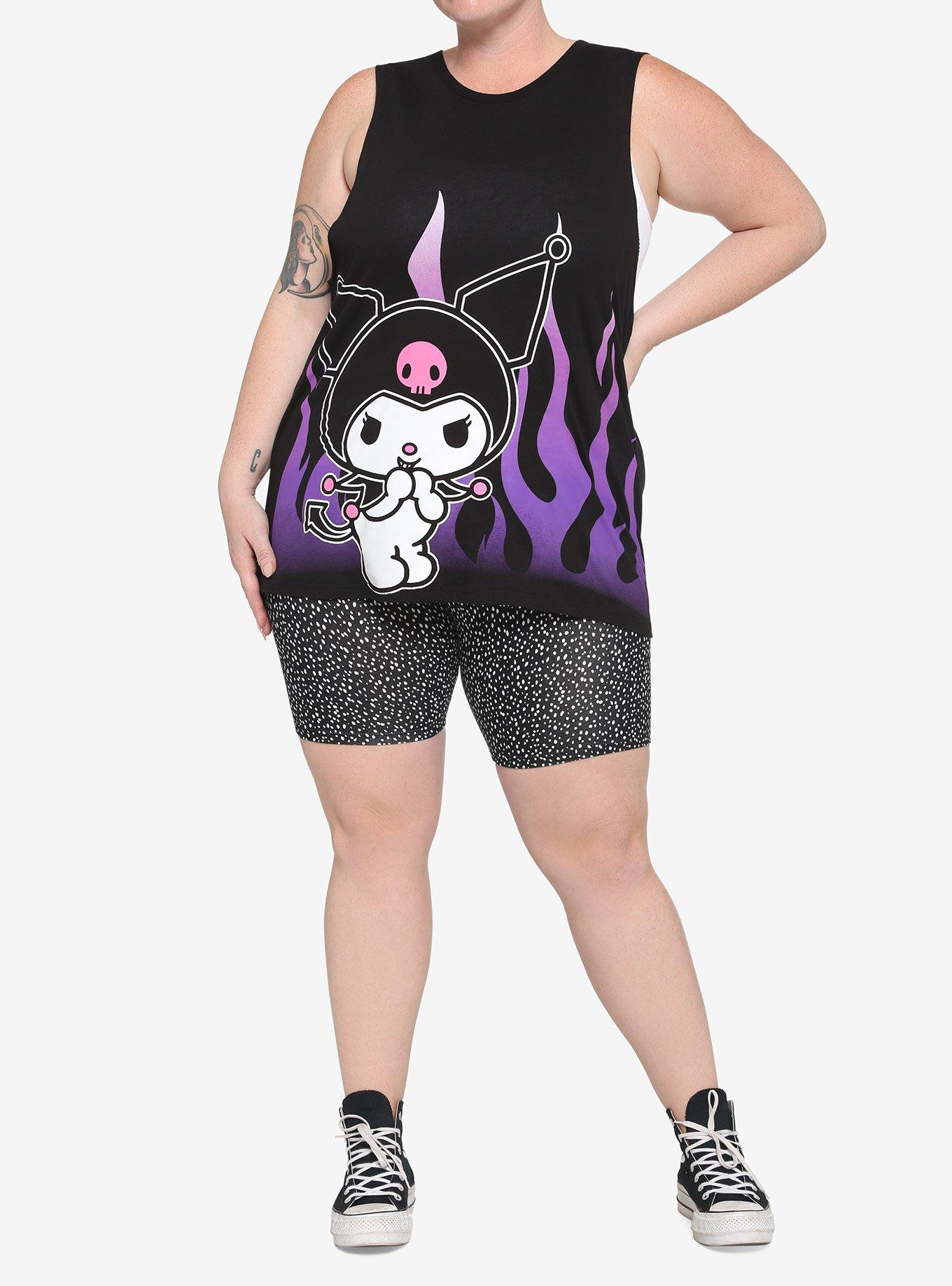 Kuromi Purple Flames Girls Muscle Top Plus Size, MULTI, alternate