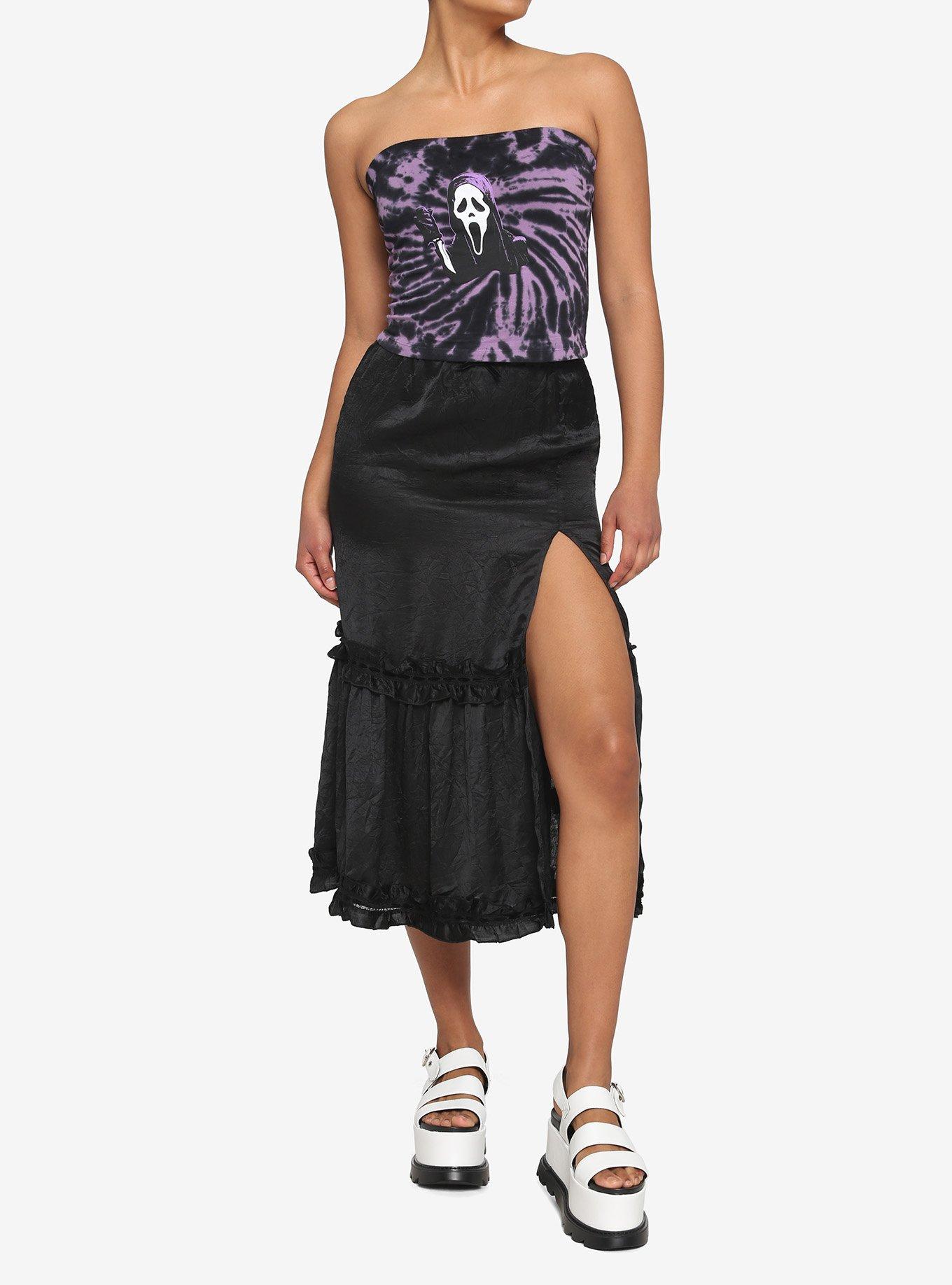 Scream Ghost Face Purple Tie-Dye Tube Top, MULTI, alternate