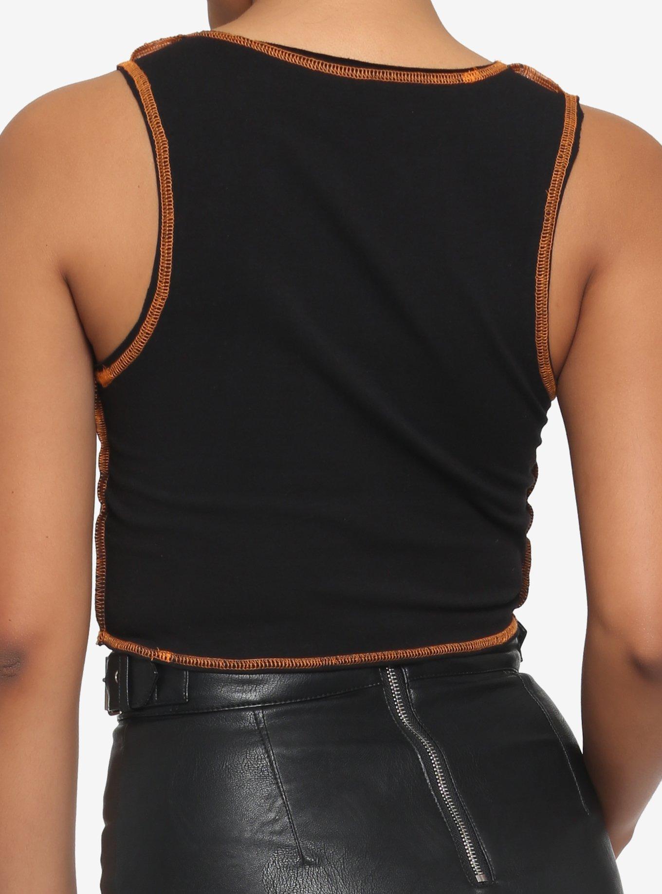 Halloween Michael Myers Girls Crop Tank Top, MULTI, alternate