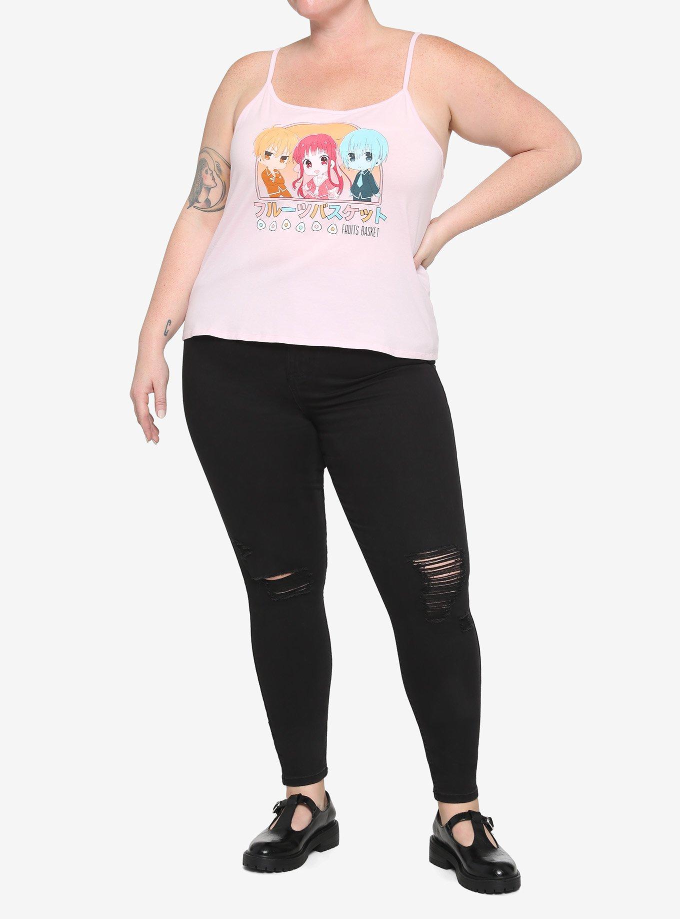 Fruits Basket Chibi Characters Girls Crop Cami Plus Size, MULTI, alternate