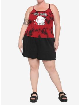 InuYasha Sit Boy Red Tie-Dye Girls Strappy Tank Top Plus Size, , hi-res