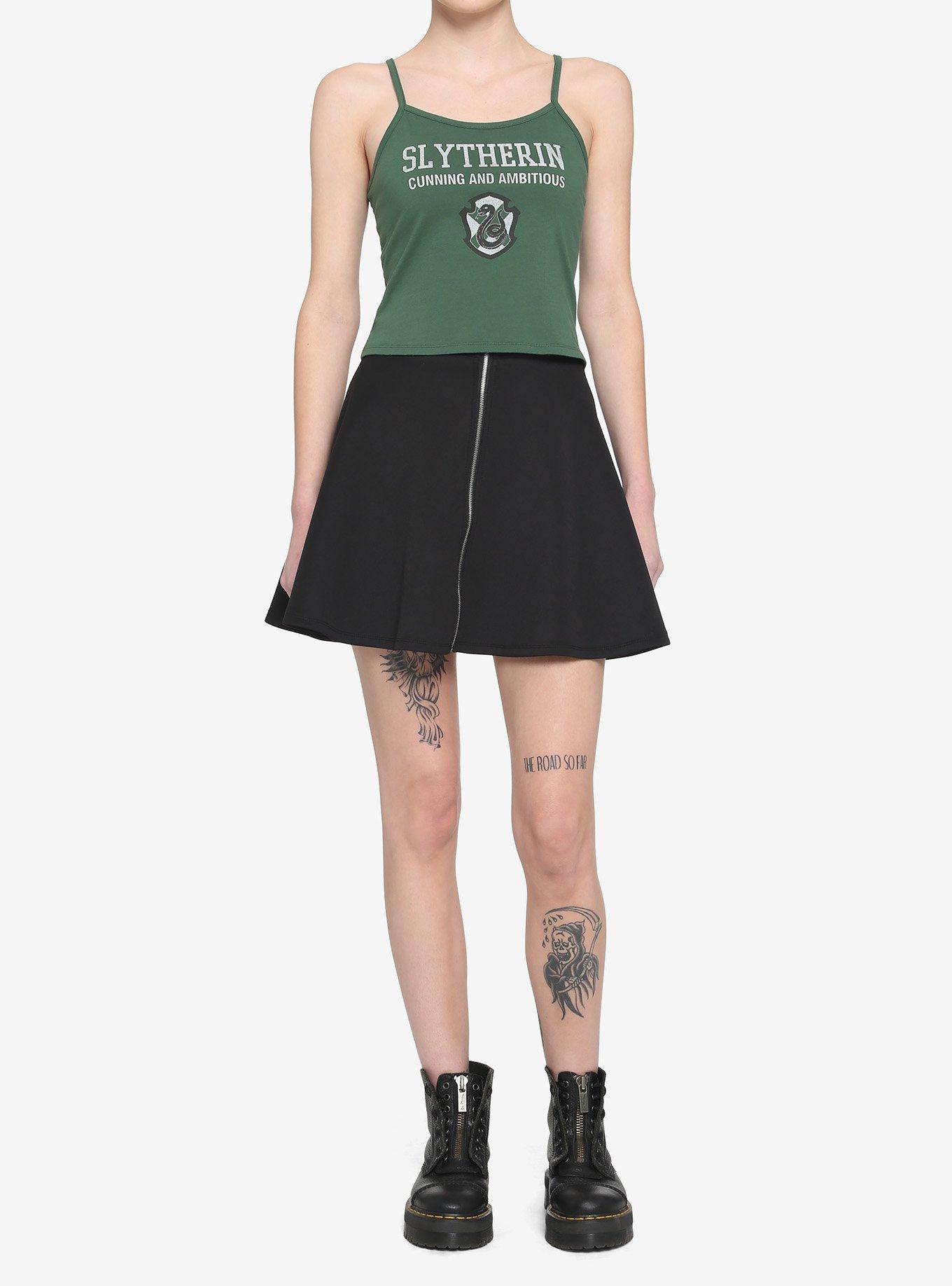 Harry Potter Slytherin Girls Strappy Crop Tank Top, MULTI, alternate