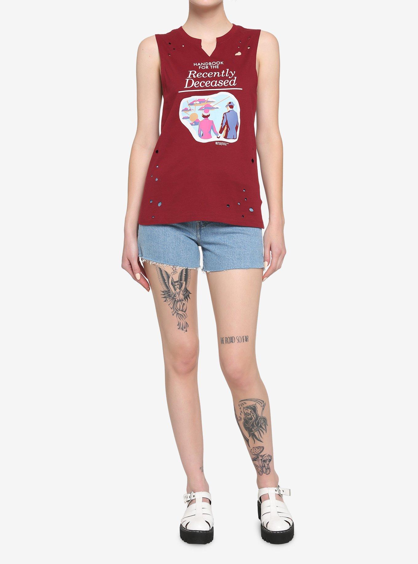 Beetlejuice Handbook For The Recently Deceased Destructed Girls Muscle Top, MULTI, alternate