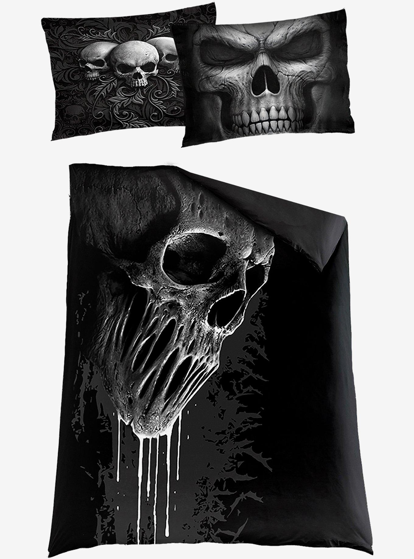 Skull Scroll Single Duvet Bedding Set, , alternate