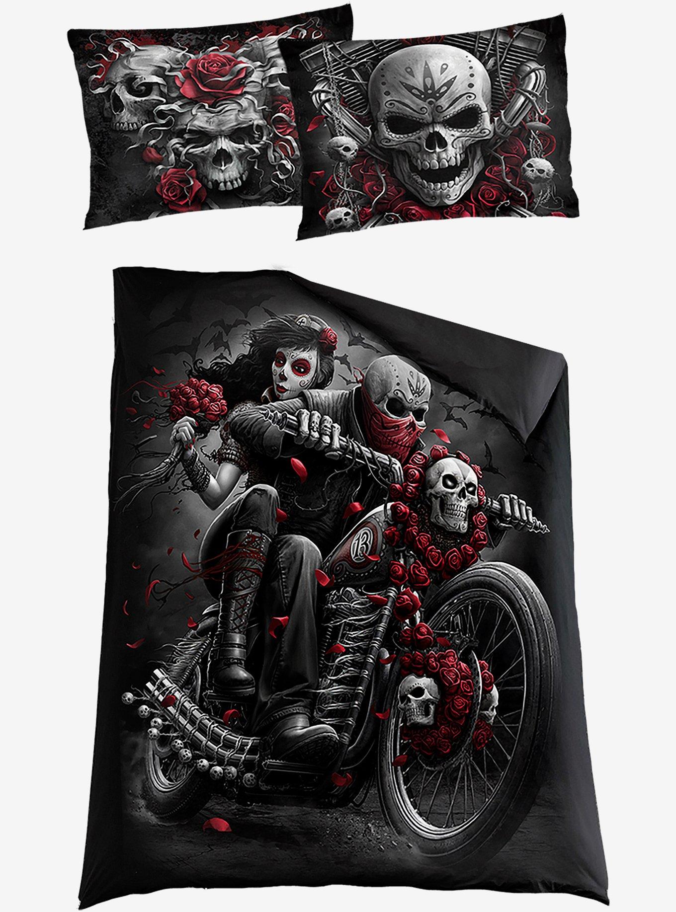 Skulls N' Roses Single Duvet Bedding Set, , hi-res