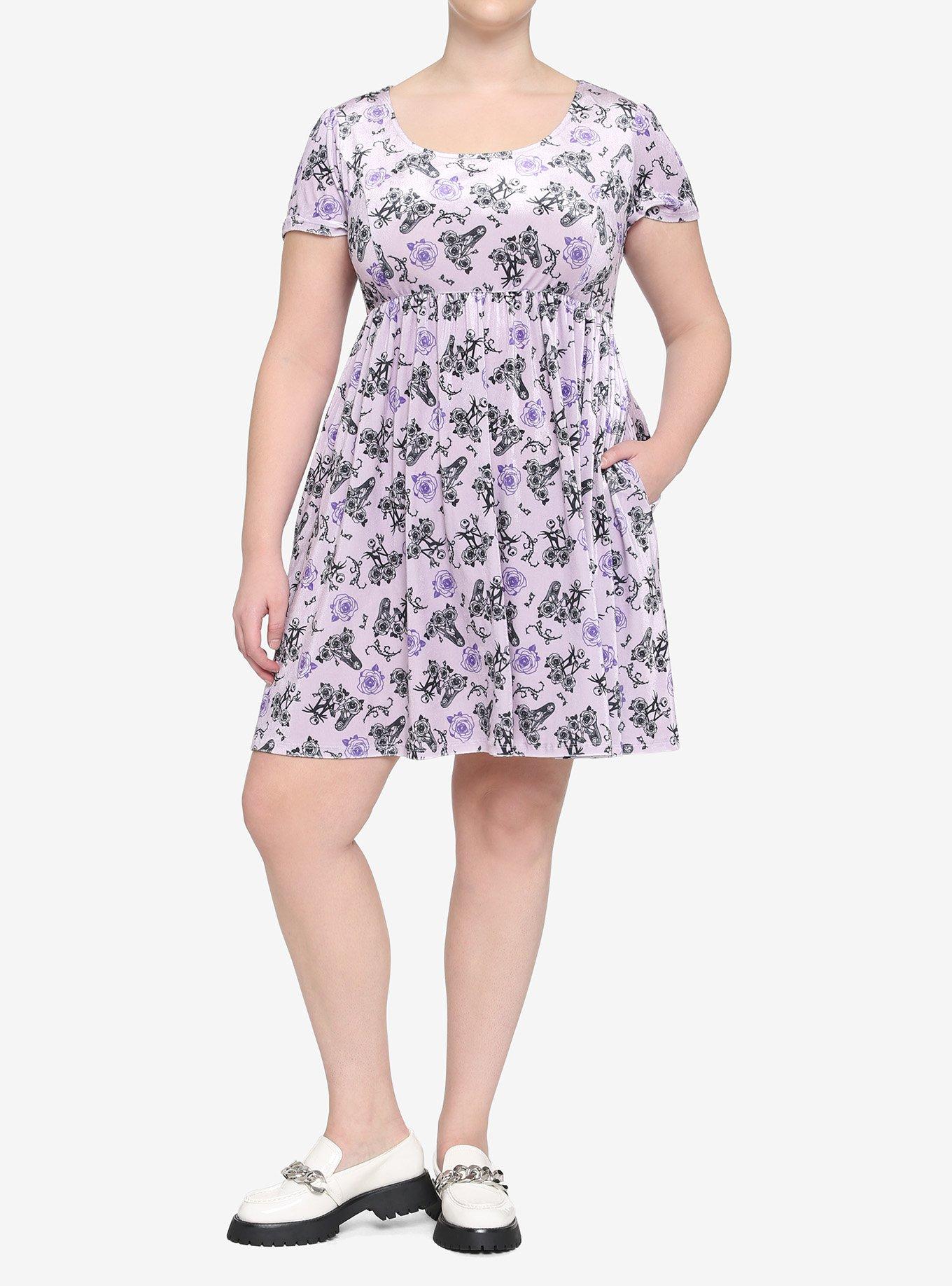 Her Universe The Nightmare Before Christmas Jack & Sally Roses Velvet Dress Plus Size, MULTI, alternate