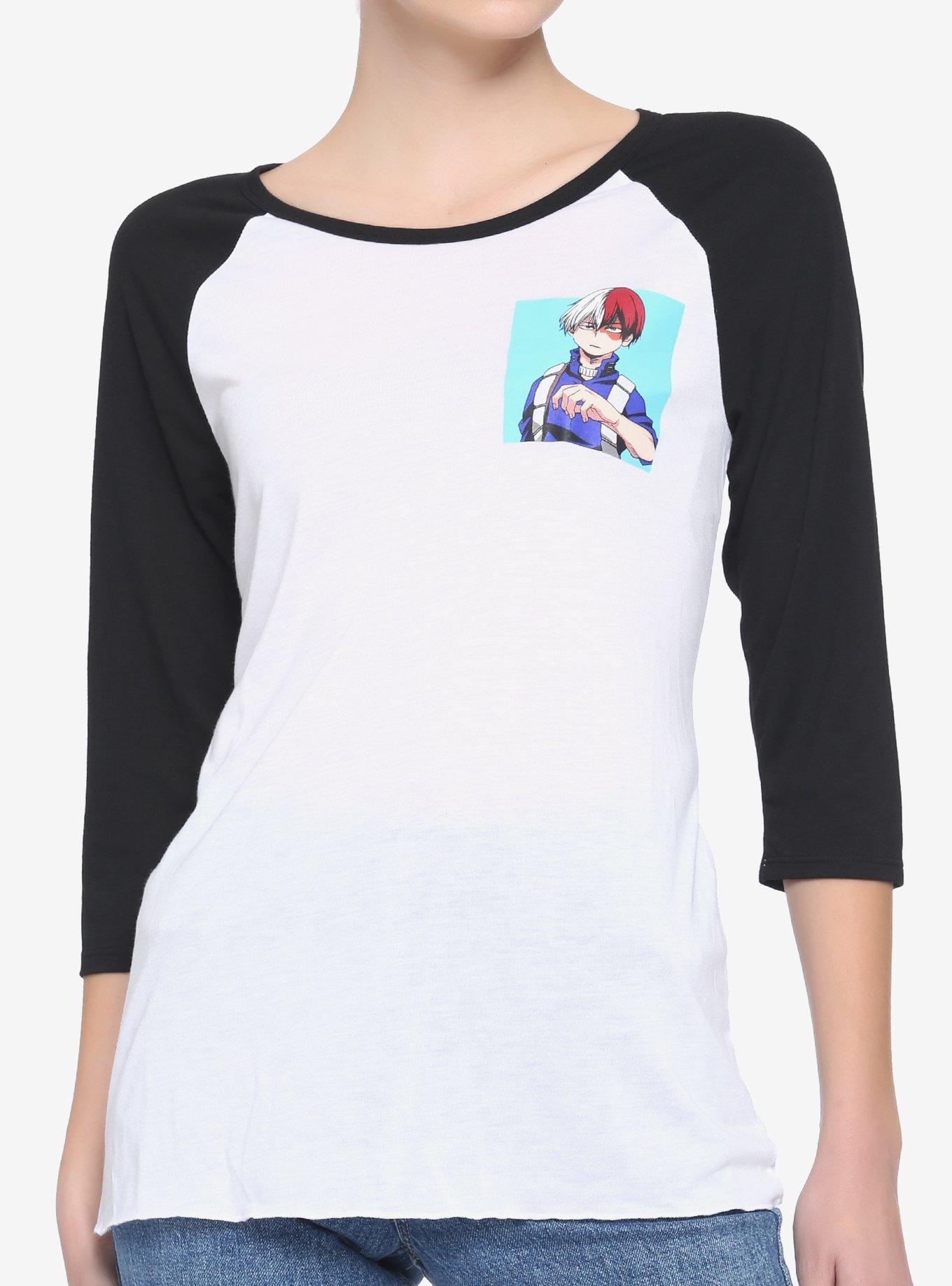 My Hero Academia Todoroki Raglan Girls T-Shirt, MULTI, alternate