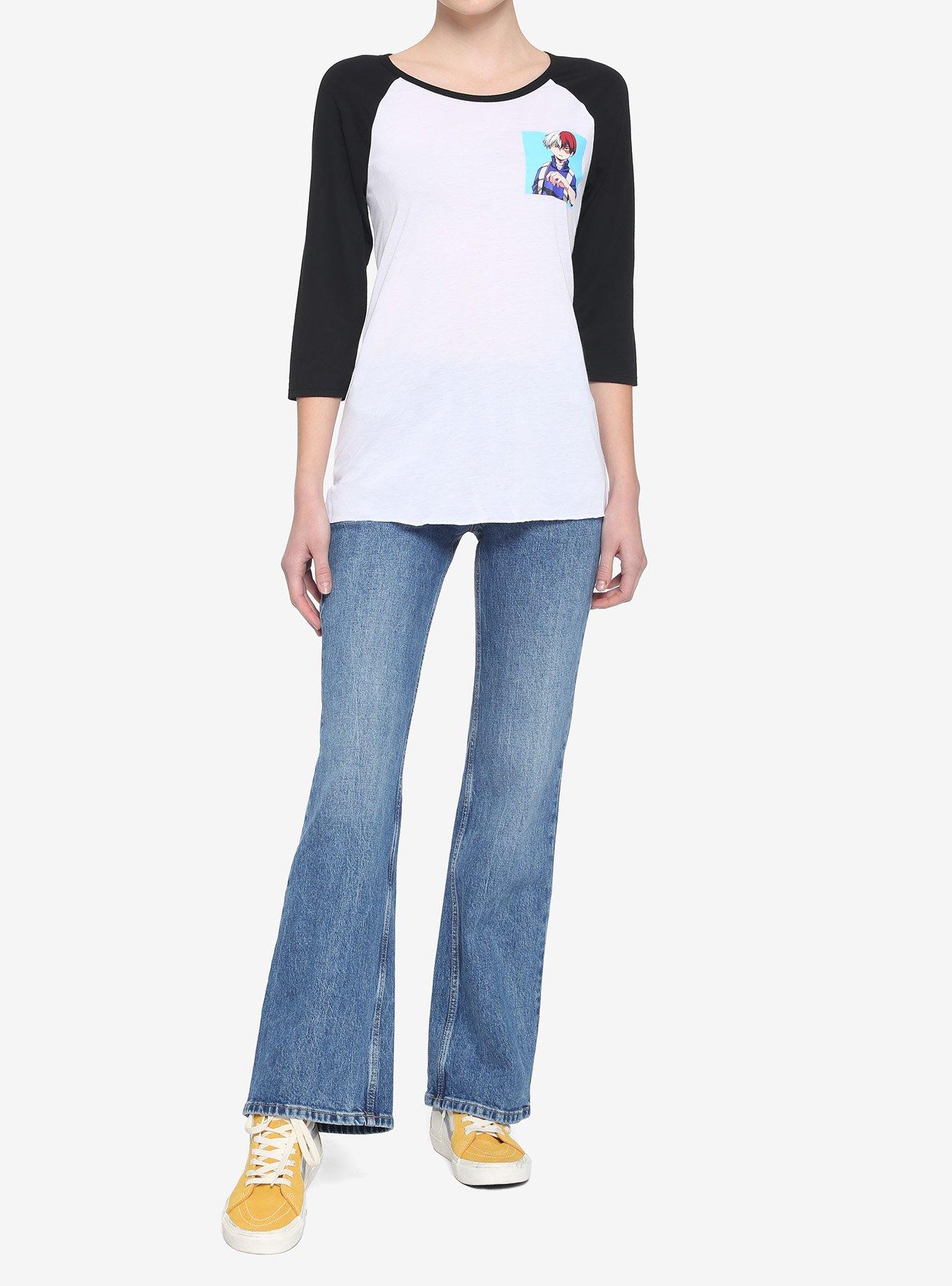 My Hero Academia Todoroki Raglan Girls T-Shirt, MULTI, alternate