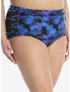 Galaxy High-Waisted Swim Bottoms Plus Size, , hi-res