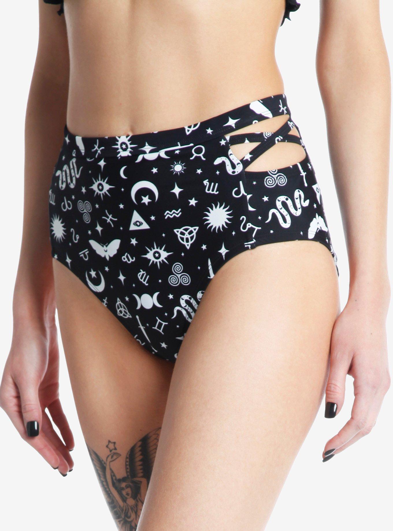 Celestial Icons High-Waisted Swim Bottoms, MULTI, alternate